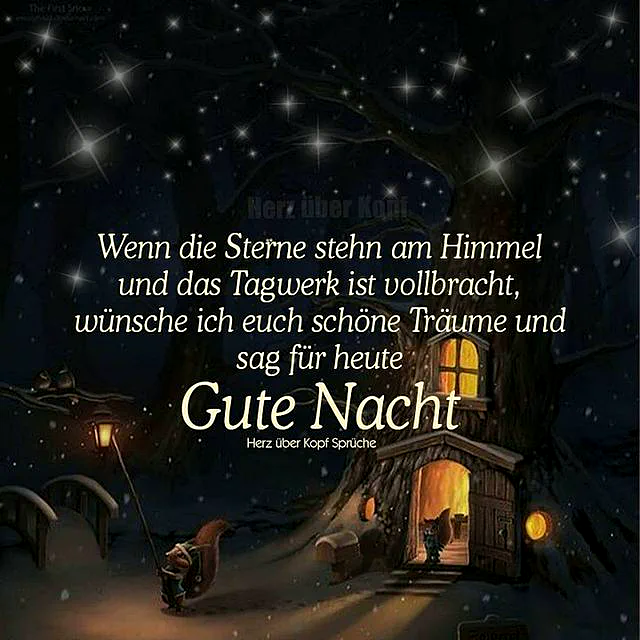 Ein winterliches Dorf bei Nacht mit einem beleuchteten Haus und einem Schneemann vor einer Brücke unter einem sternenklaren Himmel