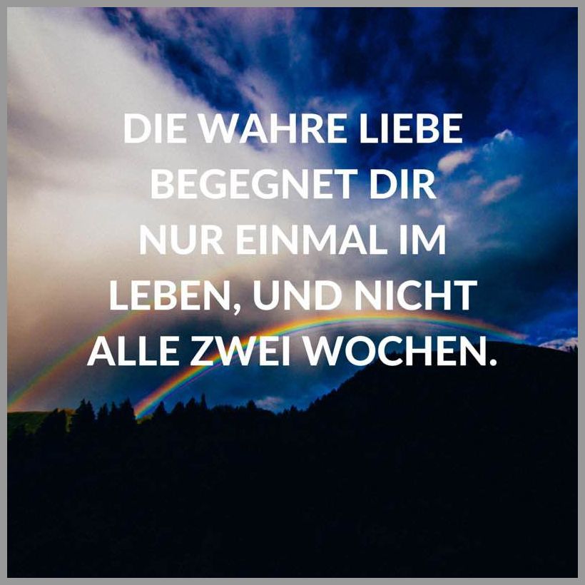Die wahre liebe dir nur einmal im leben und nicht alle zwei