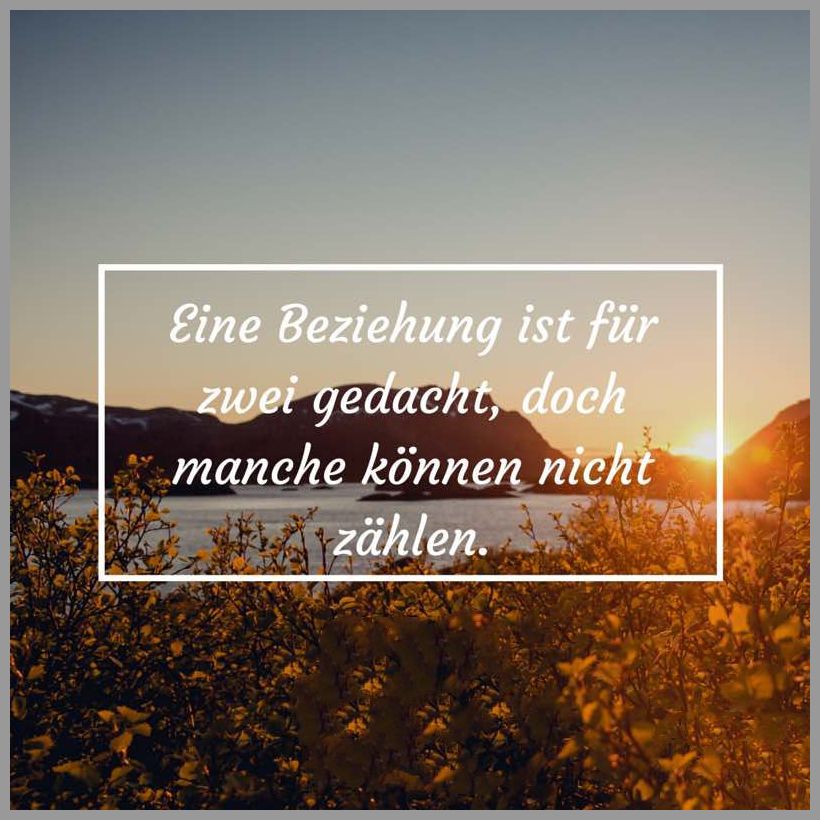 Eine beziehung ist fuer zwei gedacht doch manche koennen nicht zaehlen