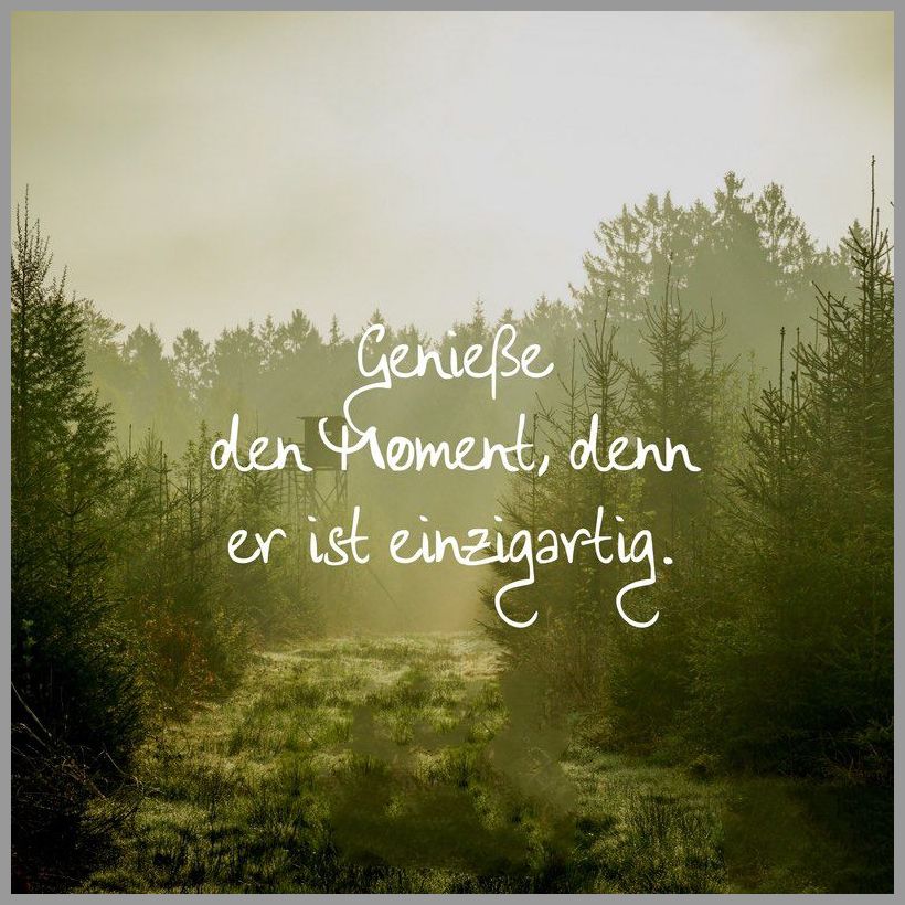 Geniesse den moment denn er ist einzigartig Bilder und Sprüche für