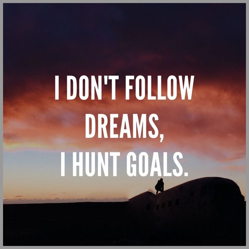 I don t follow dreams i hunt goals I don t follow dreams i hunt goals - I don t follow dreams i hunt goals