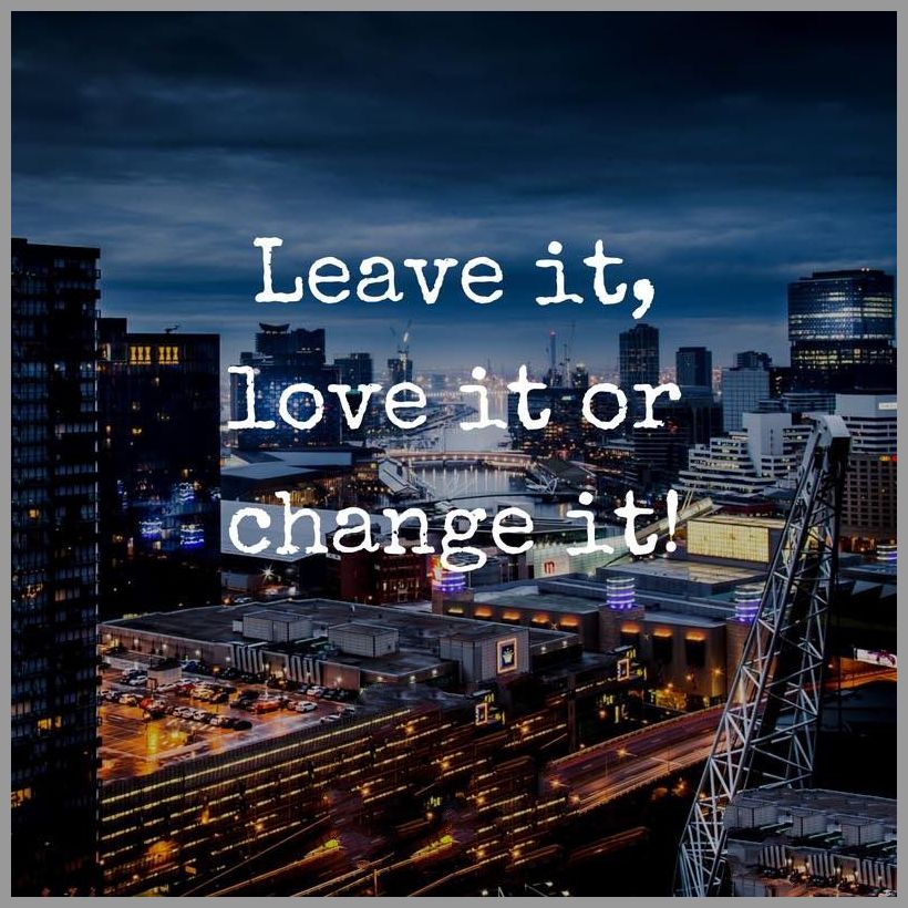 Leave it love it or change it - Leave it love it or change it