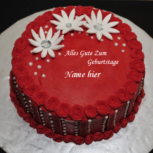 Roter eleganter Geburtstagskuchen mit Namen Geburtstagskuchen 30 - Roter eleganter Geburtstagskuchen mit Namen